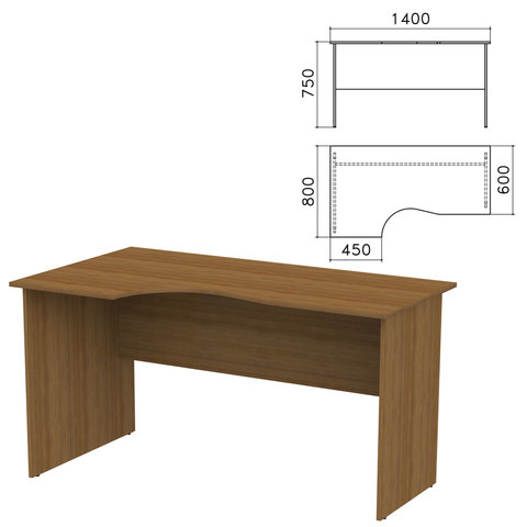 Стол письменный эко 1400 мм орех
