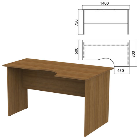 Стол письменный эко 1400 мм орех